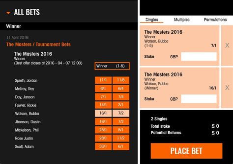 golf each way bet calculator
